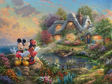 kinkade Painting - Mickey and Minnie Sweetheart Dope Thomas Kinkade